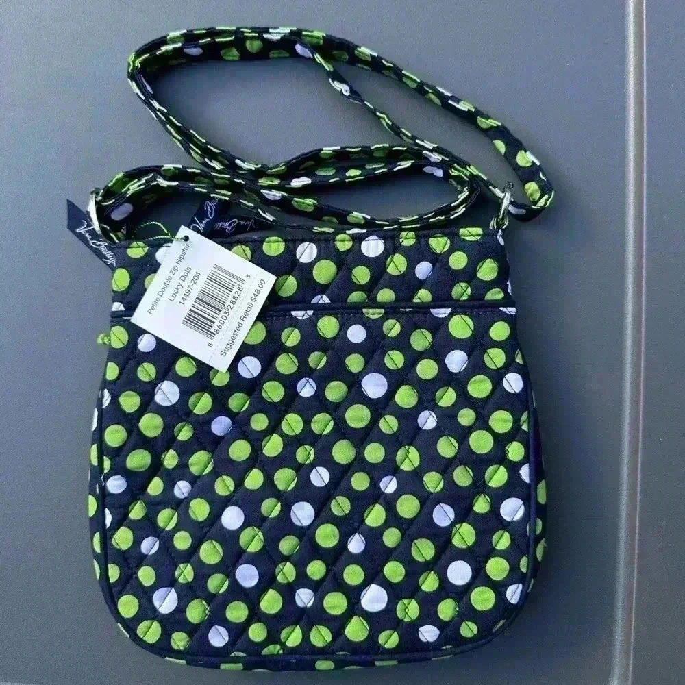 Vera Bradley Petite Double Zip Hipster Crossbody NWT Lucky Dots